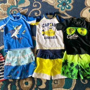 3 sets of 2T boys bathing suits 1 2T just trunks